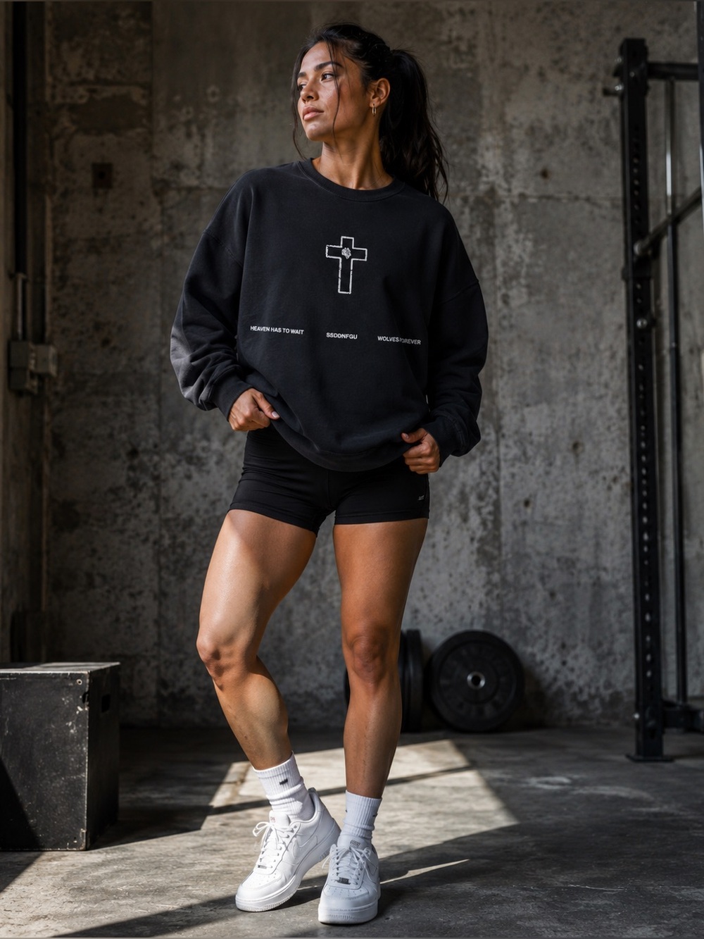 Darc Sport SHE Heaven Has To Wait Crewneck Sweatshirt XS Black - Picture 6 of 6